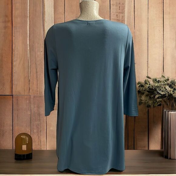 Coco +Carmen essentials tunic, stone, blue, Size S/M - Picture 3 of 7